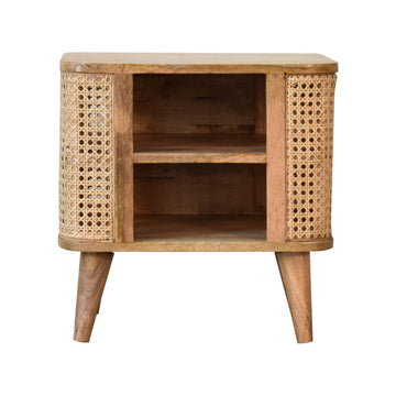 Larissa Open Bedside Table | Oak-Ish Rattan