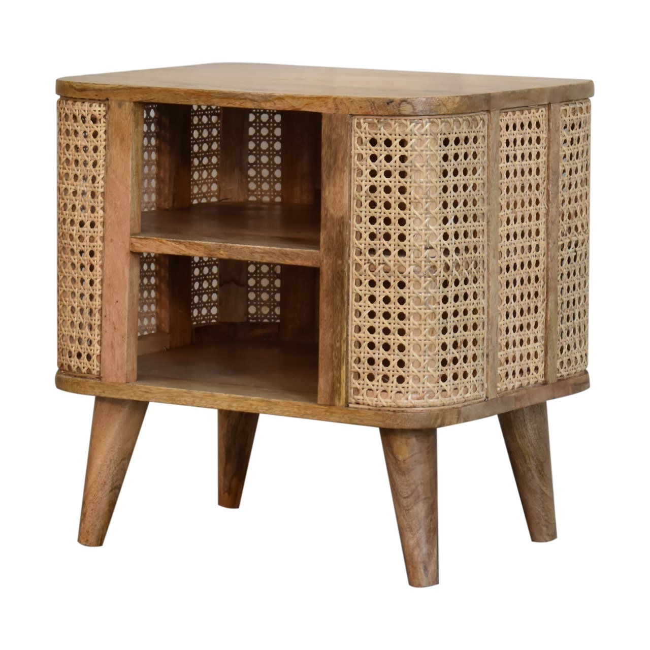 Larissa Open Bedside Table | Oak-Ish Rattan