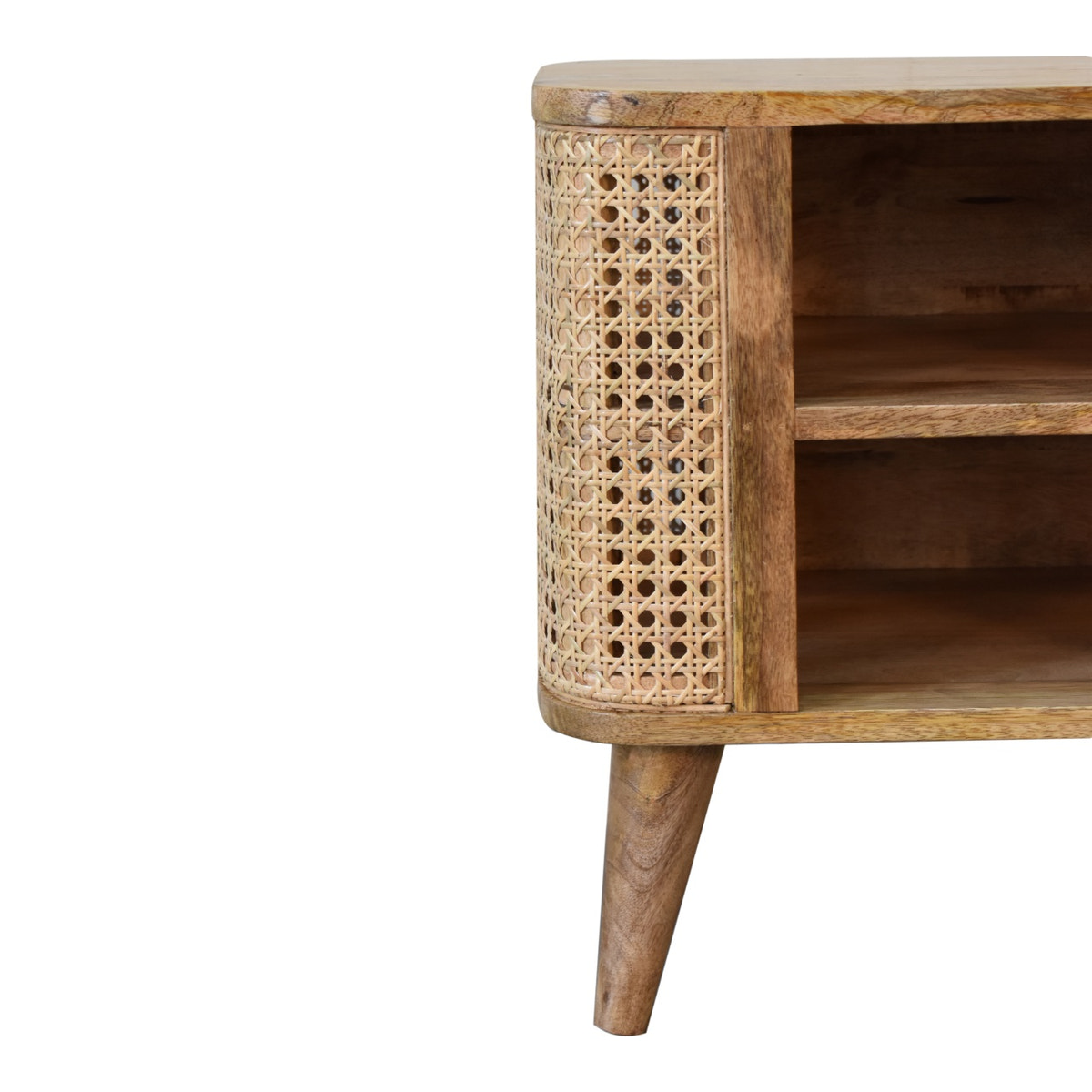 Larissa Open Bedside Table | Oak-Ish Rattan