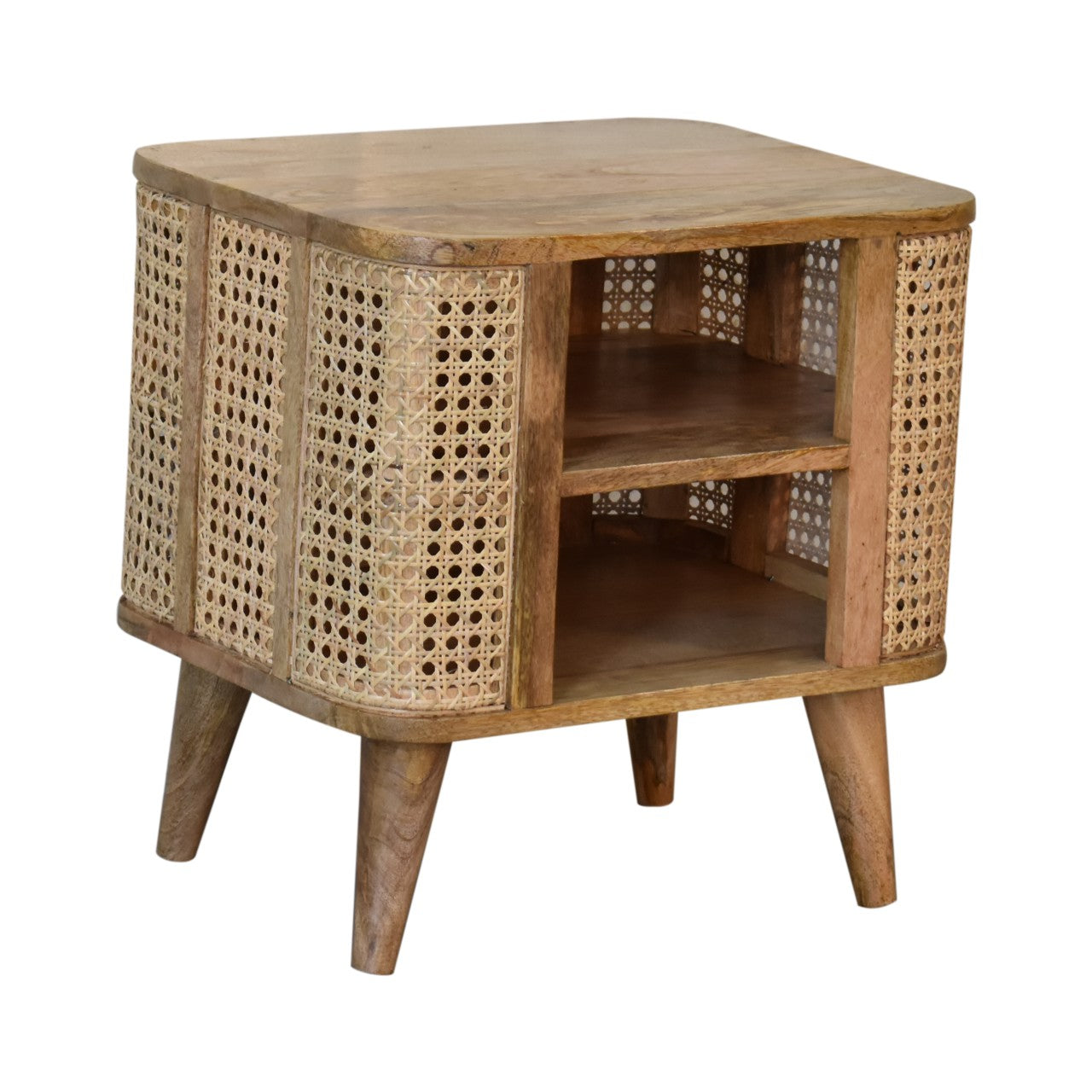 Larissa Open Bedside Table | Oak-Ish Rattan