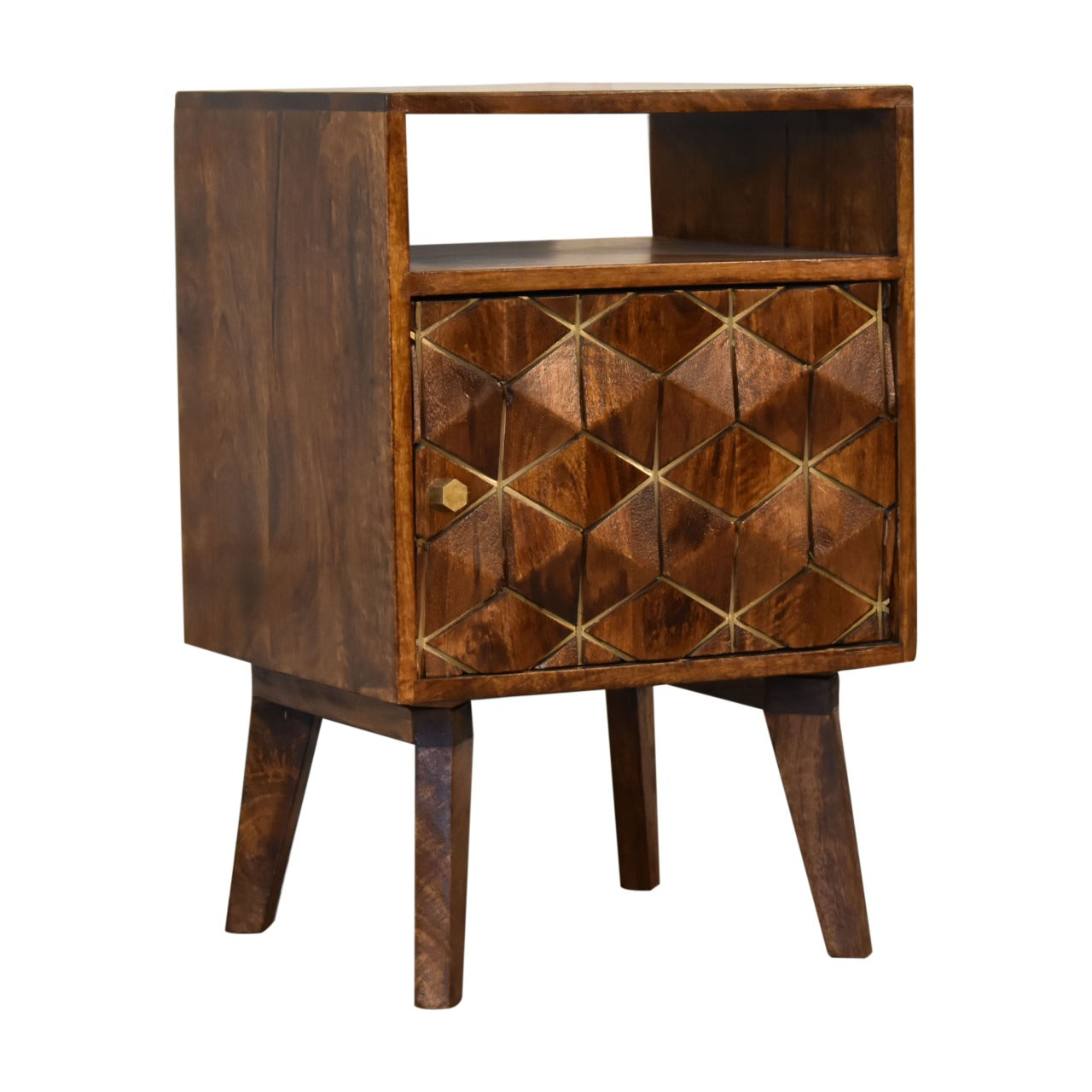 Samara Bedside Table | Chestnut Solid Mango Wood