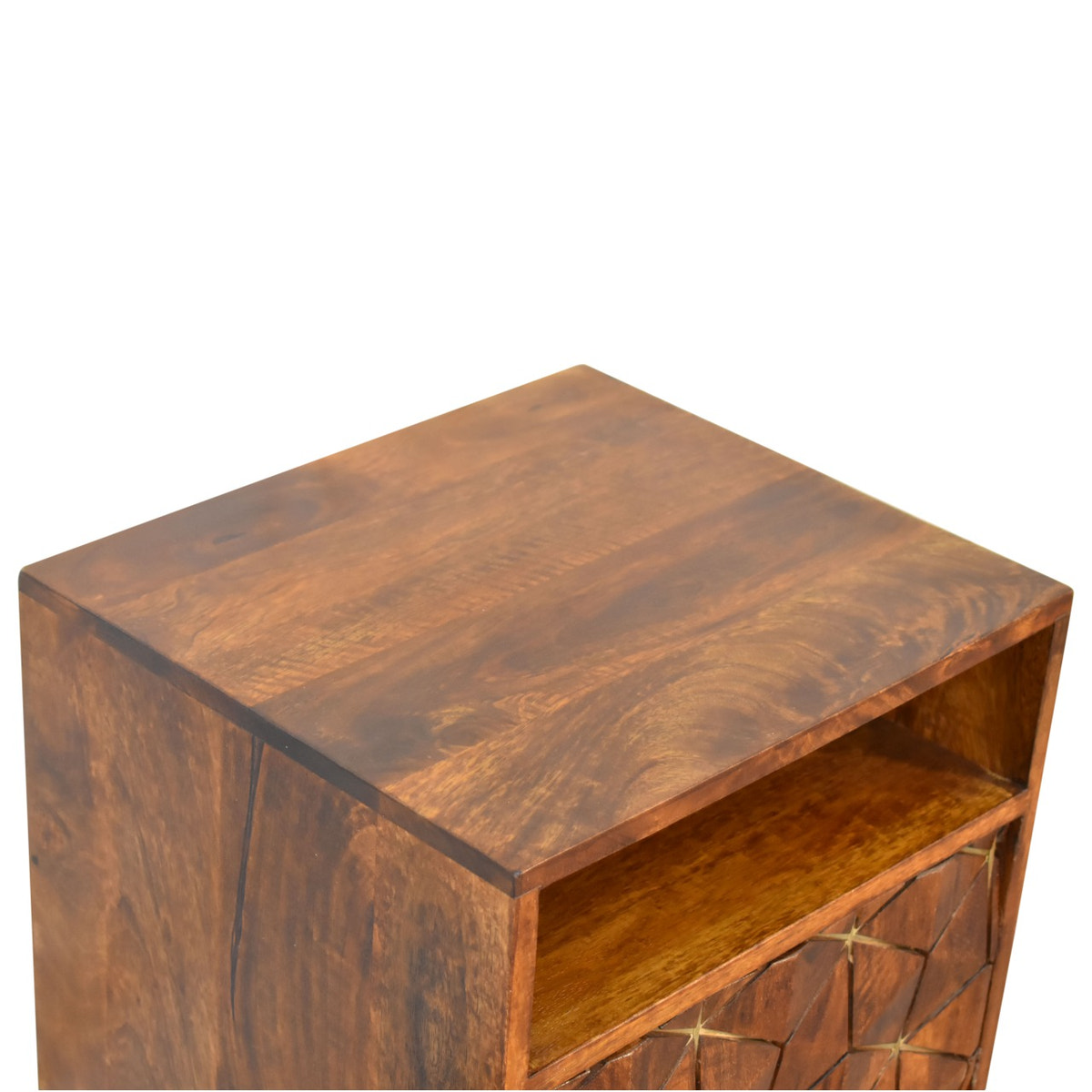 Samara Bedside Table | Chestnut Solid Mango Wood