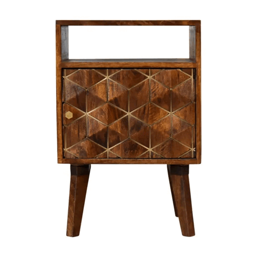 Samara Bedside Table | Chestnut Solid Mango Wood