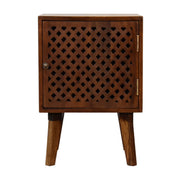 Arlo Bedside Table | Chestnut Solid Mango Wood Hand-Carved