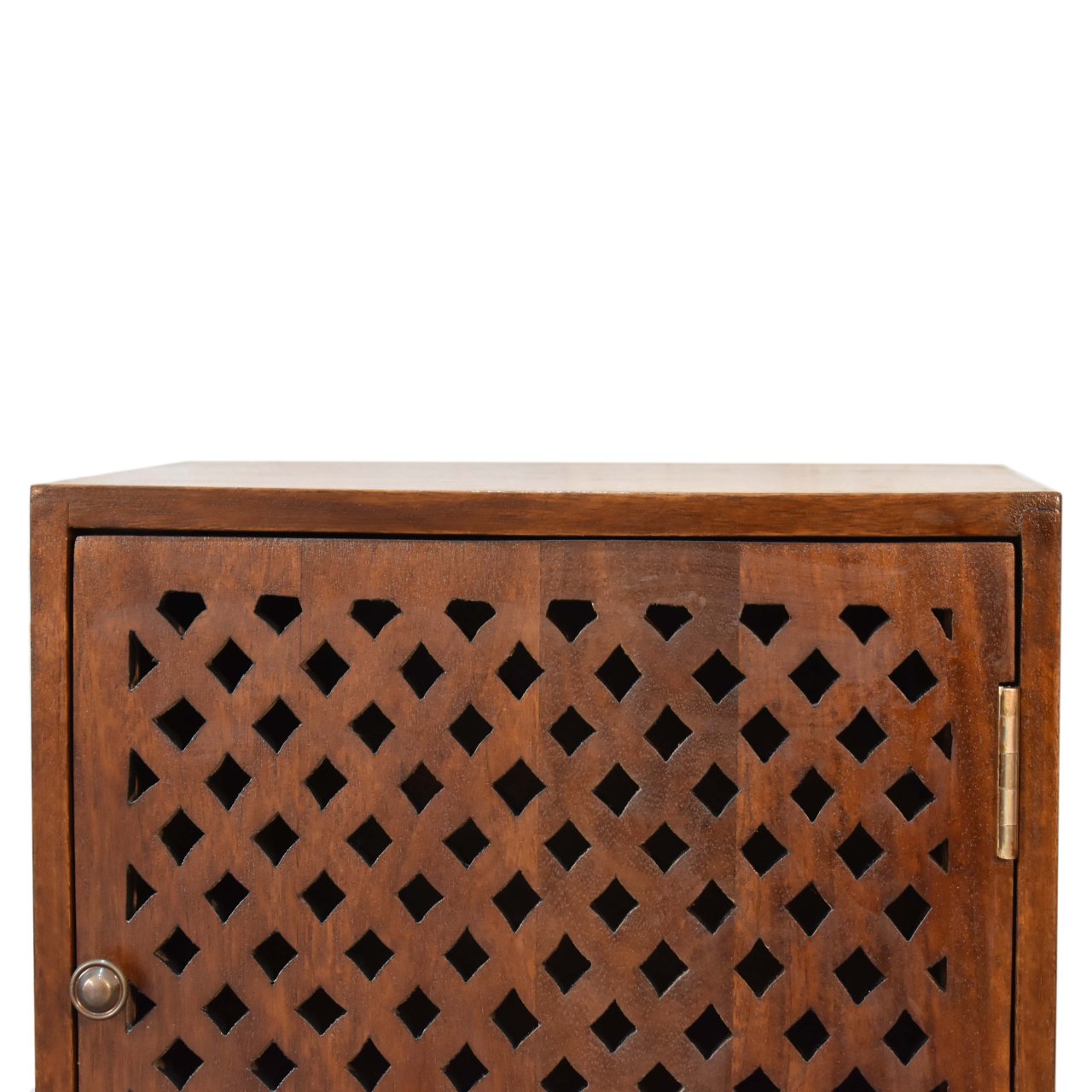 Arlo Bedside Table | Chestnut Solid Mango Wood Hand-Carved