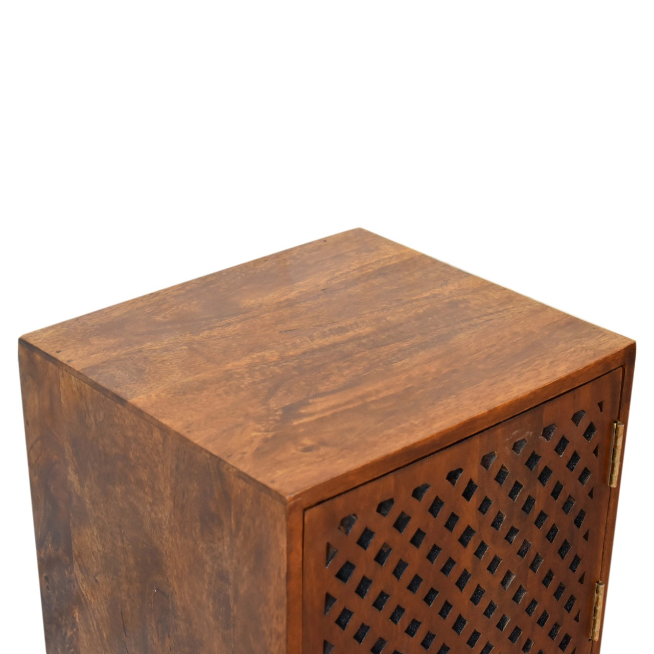 Arlo Bedside Table | Chestnut Solid Mango Wood Hand-Carved
