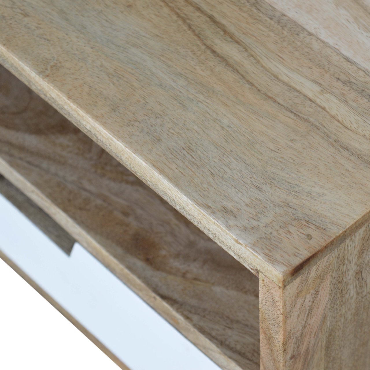 White Painted Drawer Bedside Table | Oak Mango Wood