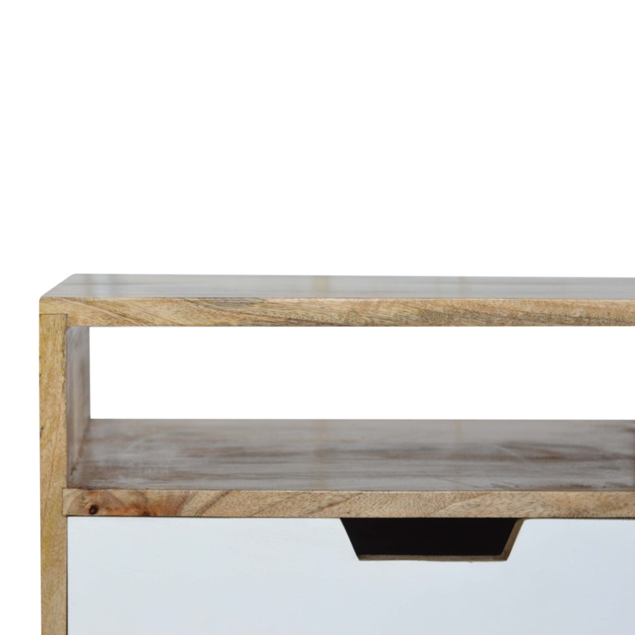 White Painted Drawer Bedside Table | Oak Mango Wood