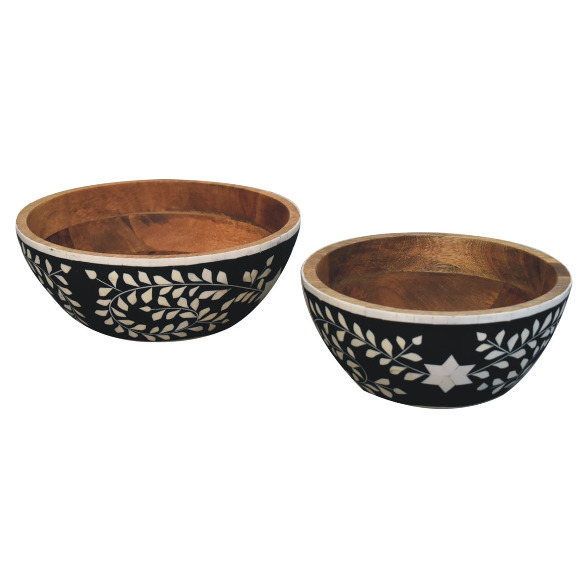 Floral Resin Inlay Bowl Set Storage Bench