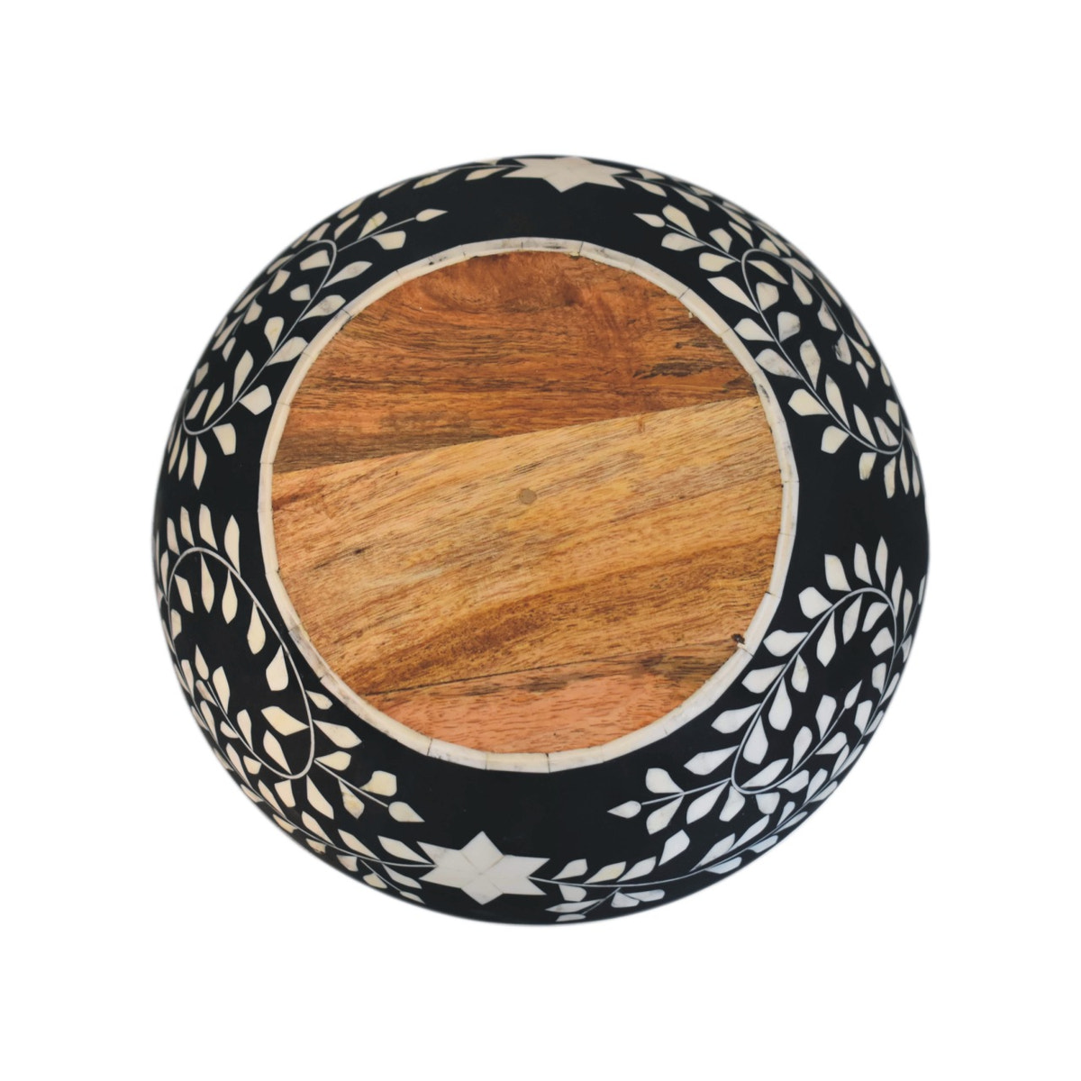 Floral Resin Inlay Bowl Set Storage Bench