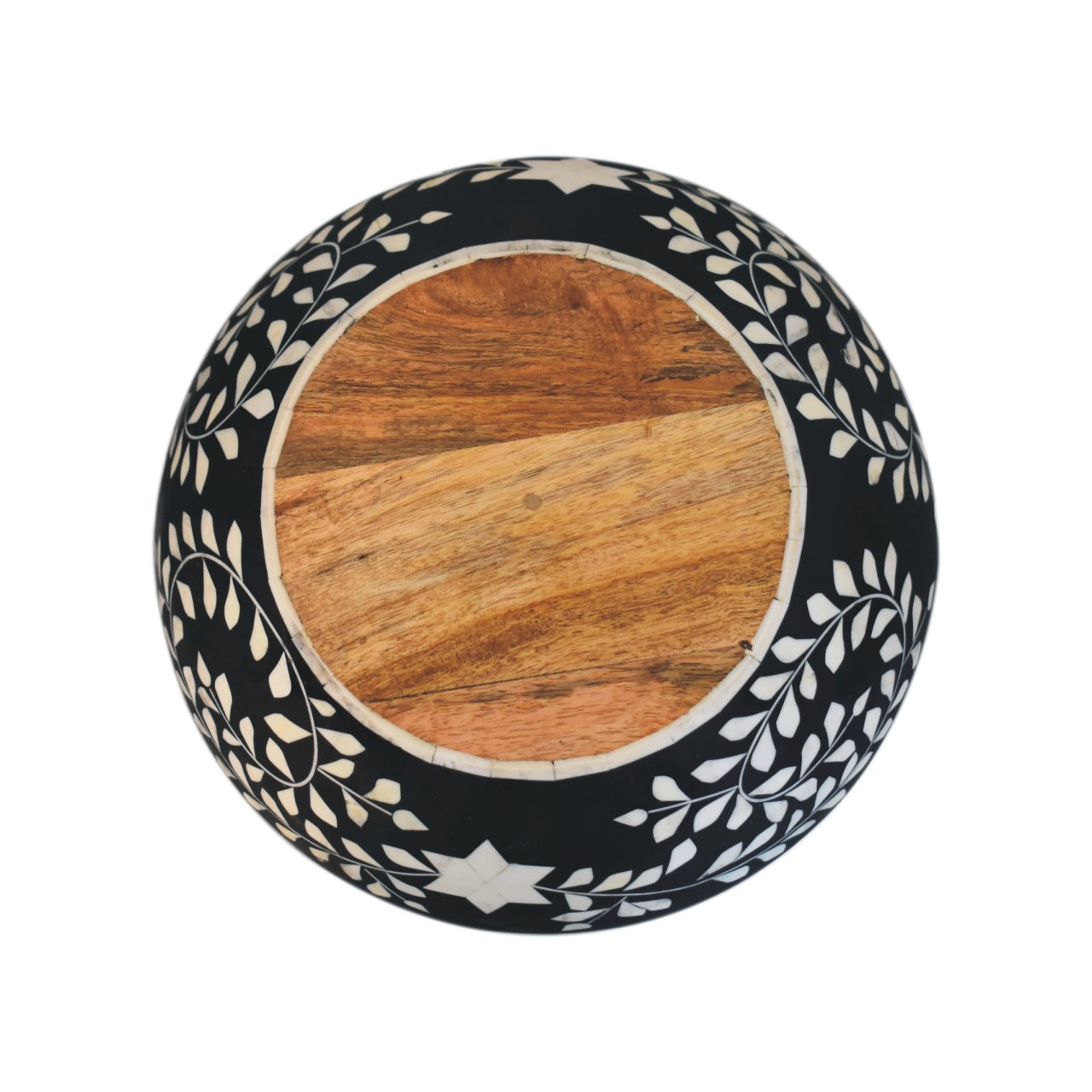 Floral Resin Inlay Bowl Set Storage Bench
