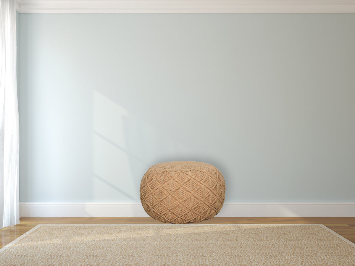 Ansley Beige Pouffe