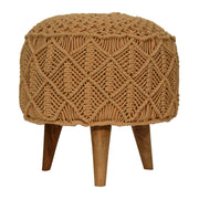 Crotchet Brown Footstool