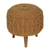 Crotchet Brown Footstool