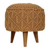 Crotchet Brown Footstool