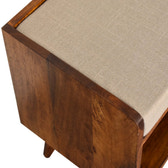 Mud Linen Nordic Storage Bench | Chestnut Hidden Storage