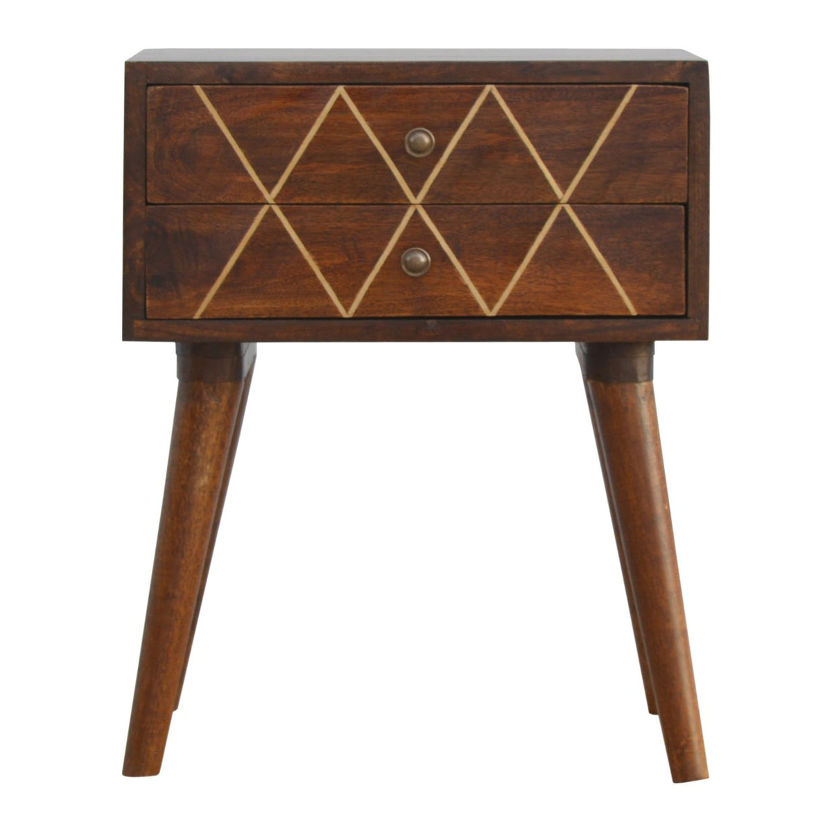 Geo Brass Inlay Bedside Table