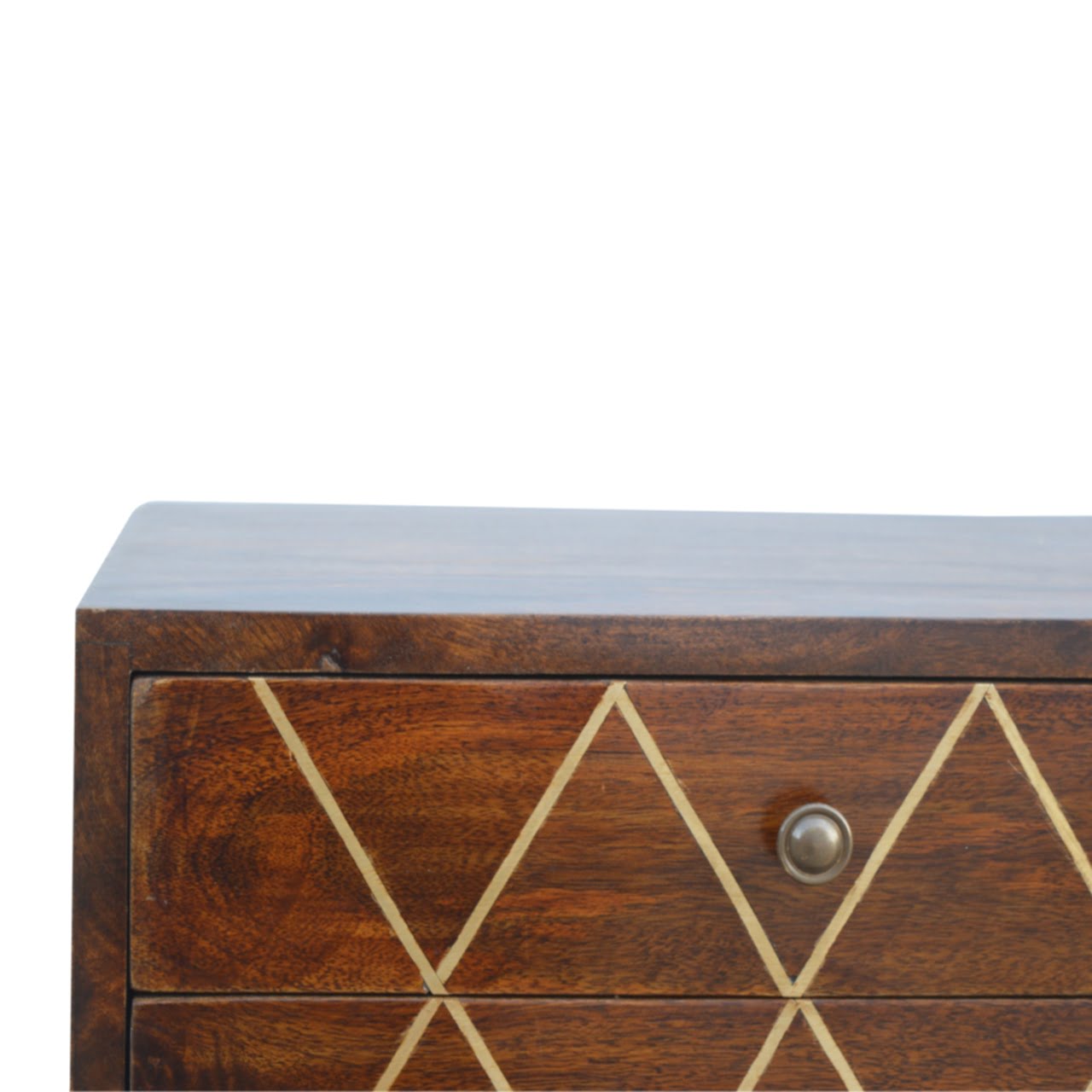 Geo Brass Inlay Bedside Table