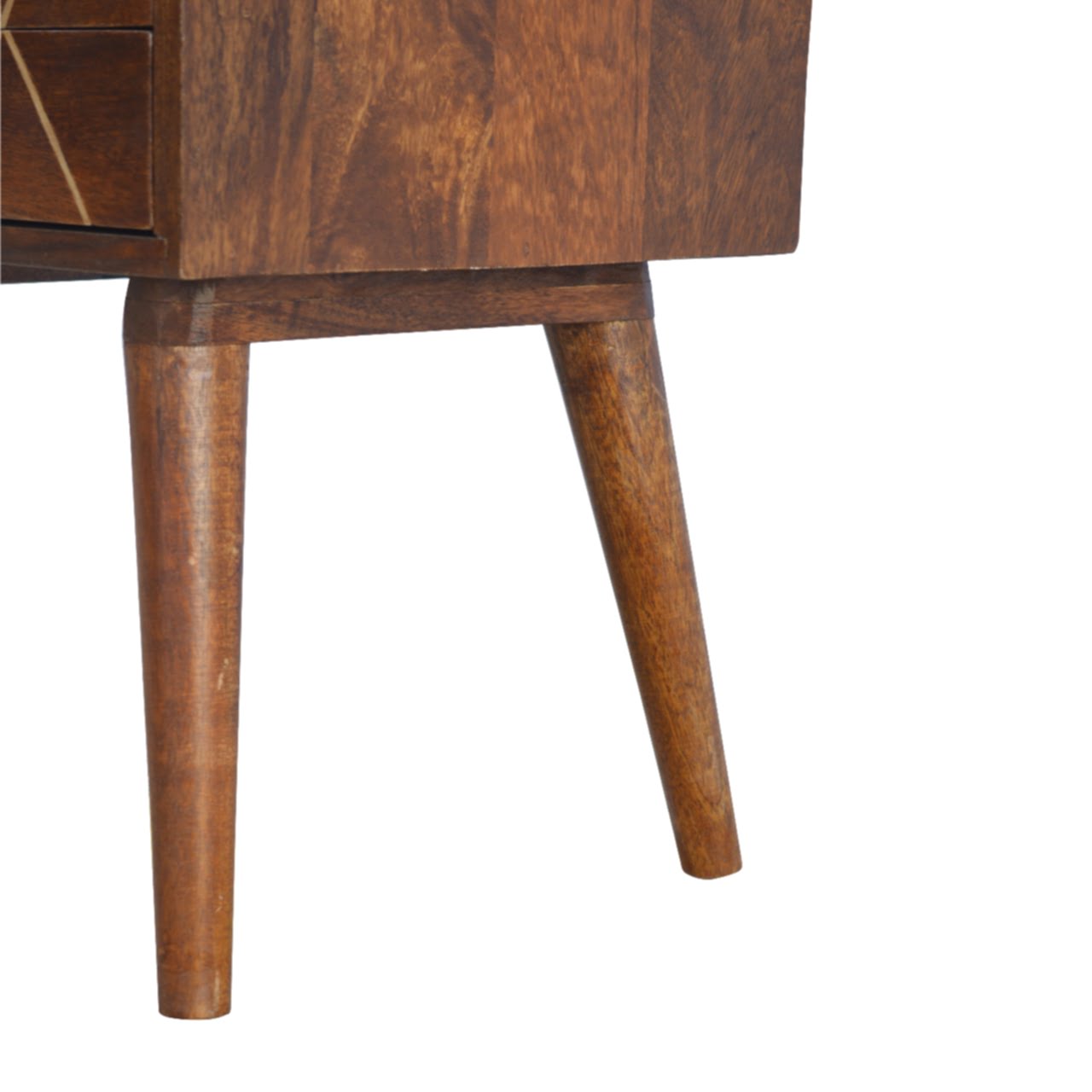Geo Brass Inlay Bedside Table