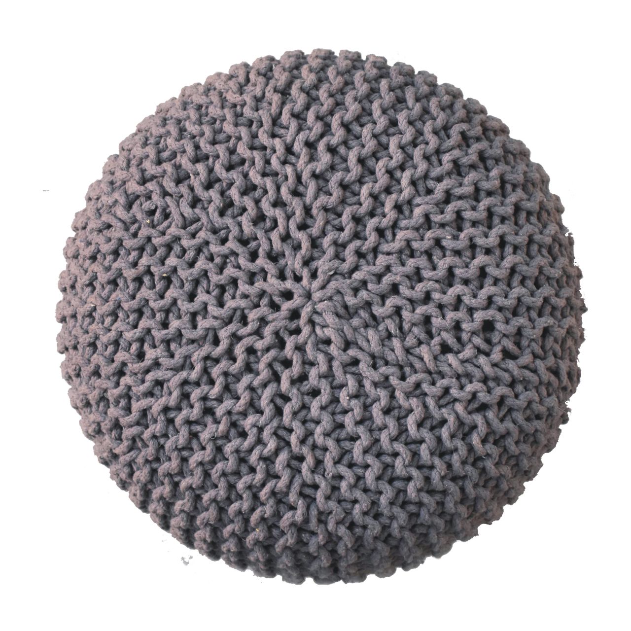 Keeva Grey Round Footstool | Oak Solid Mango Wood