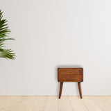 Curved Chestnut Bedside Table