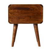 Curved Chestnut Bedside Table