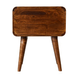 Curved Chestnut Bedside Table