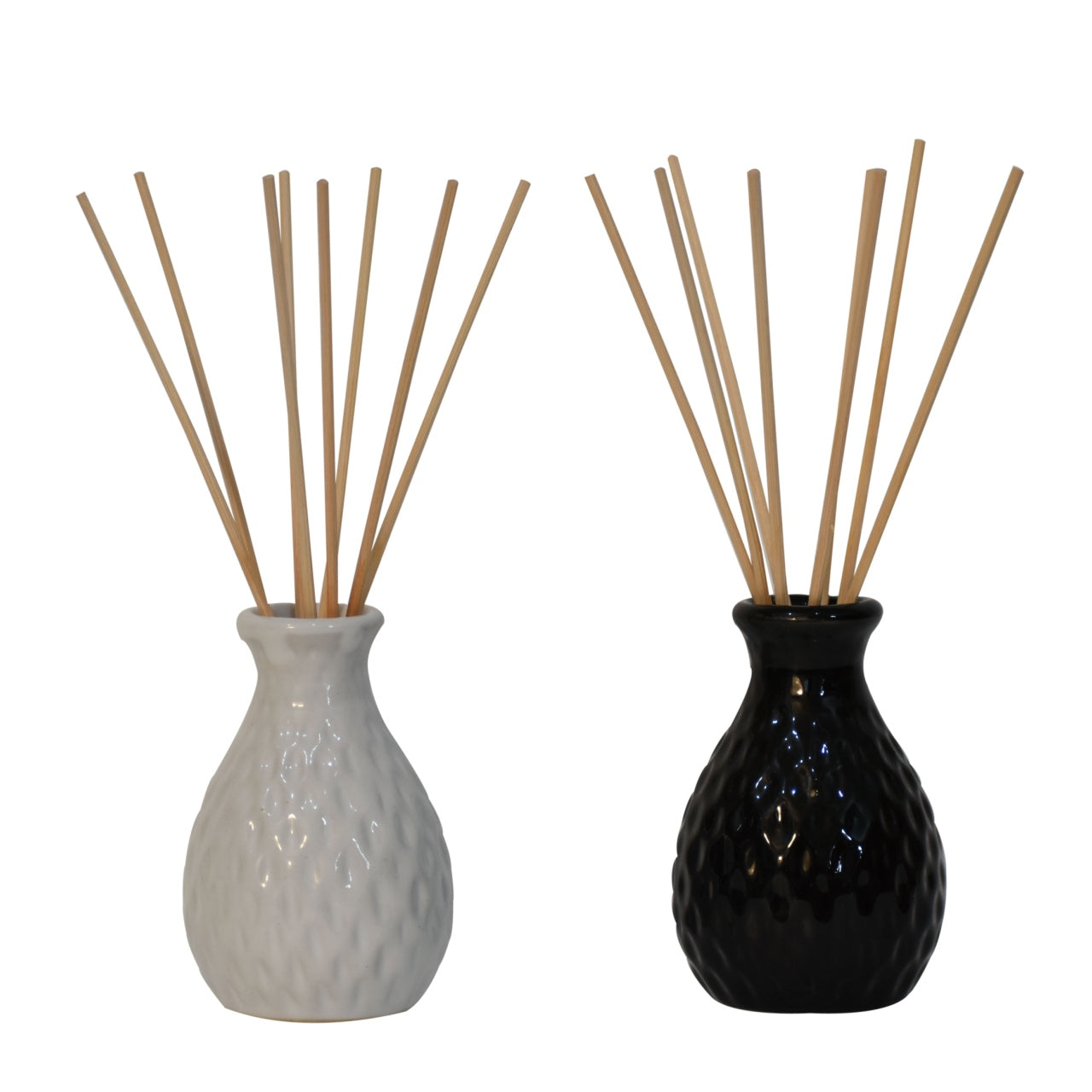 Black and White Vase Reed Diffuser Set (Mandarin & Apple Cinnamon)