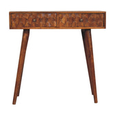 Chestnut Pineapple Console Chest of Drawers | Hand-Carved