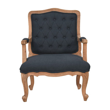 Navy Blue Linen French Style Chair