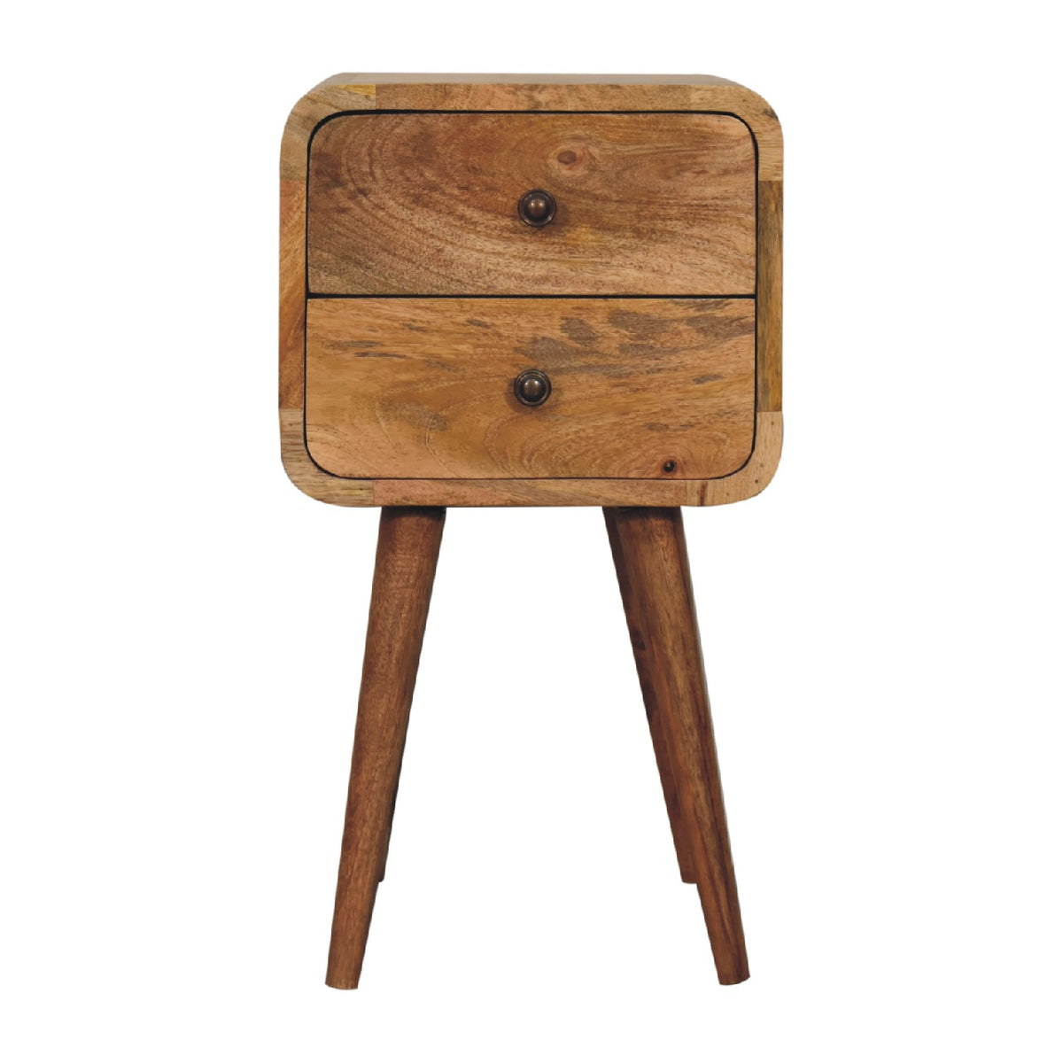 Mini Oak-ish Curved Bedside Table