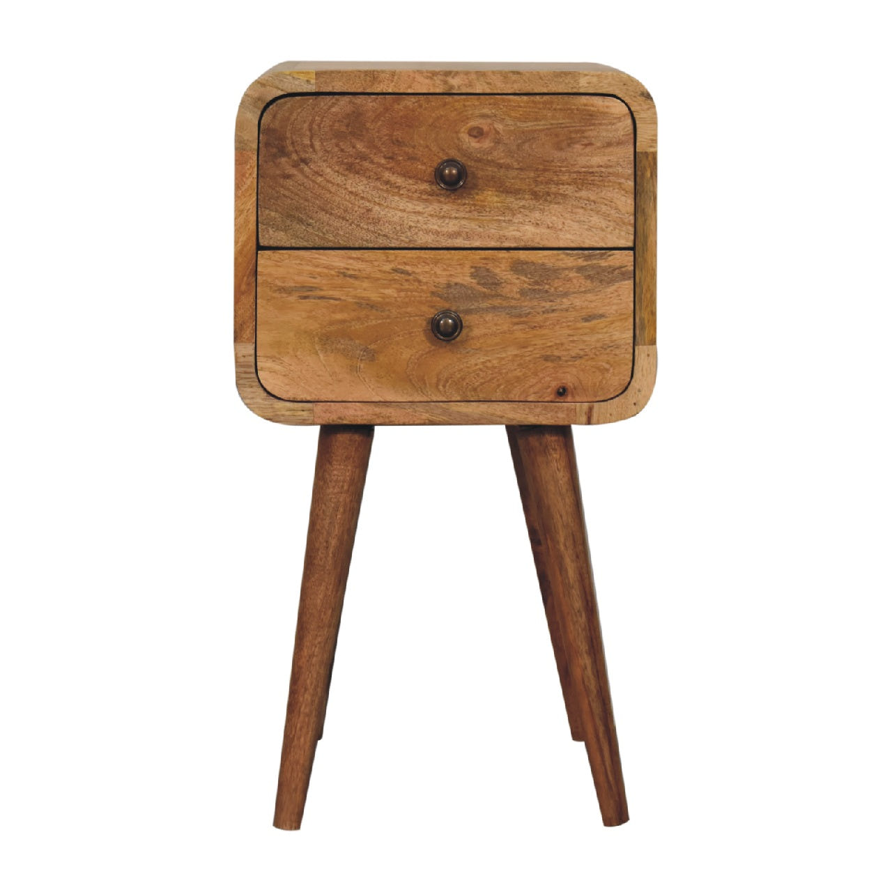 Mini Oak-ish Curved Bedside Table