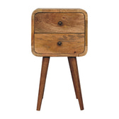 Mini Oak-ish Curved Bedside Table