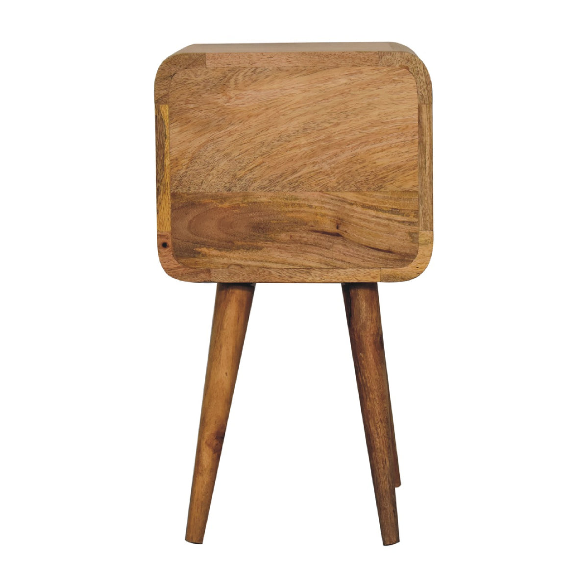 Mini Oak-ish Curved Bedside Table