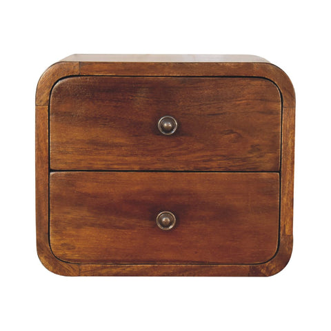 Floating Mini Chestnut Bedside Table
