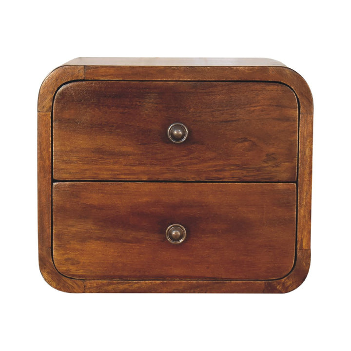 Floating Mini Chestnut Bedside Table | Wall-Mounted