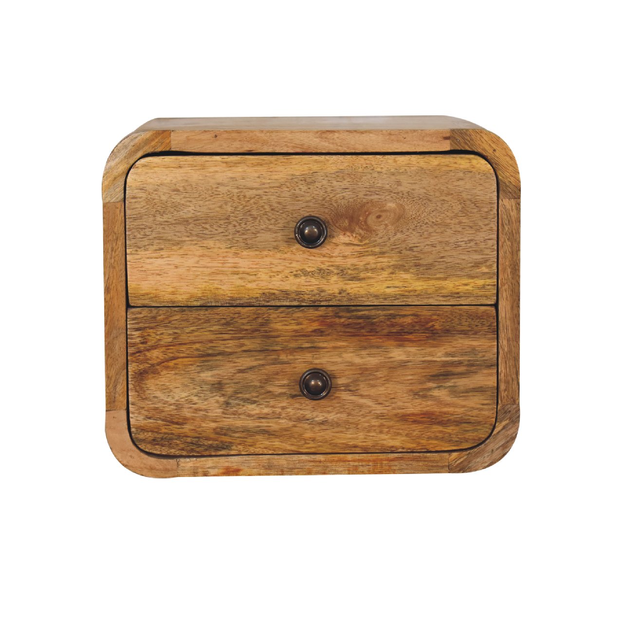 Mini Curve Oak-ish Floating Bedside Table | Wall-Mounted