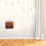 Mini Curve Floating Bedside Table | Chestnut Solid Mango Wood Wall-Mounted
