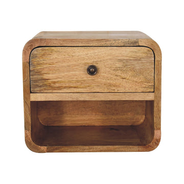 Mini Oak-ish Floating Open Bedside Table | Wall-Mounted