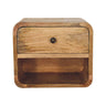 Mini Oak-ish Floating Open Bedside Table | Wall-Mounted