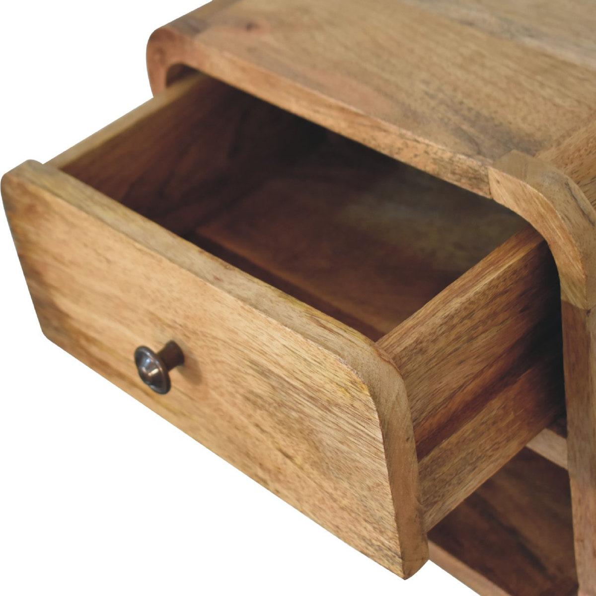 Mini Oak-ish Floating Open Bedside Table | Wall-Mounted