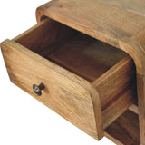 Mini Oak-ish Floating Open Bedside Table | Wall-Mounted
