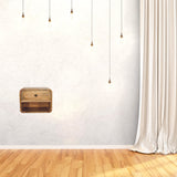 Mini Oak-ish Floating Open Bedside Table | Wall-Mounted