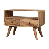 Mini Curved Oak-ish Media Unit