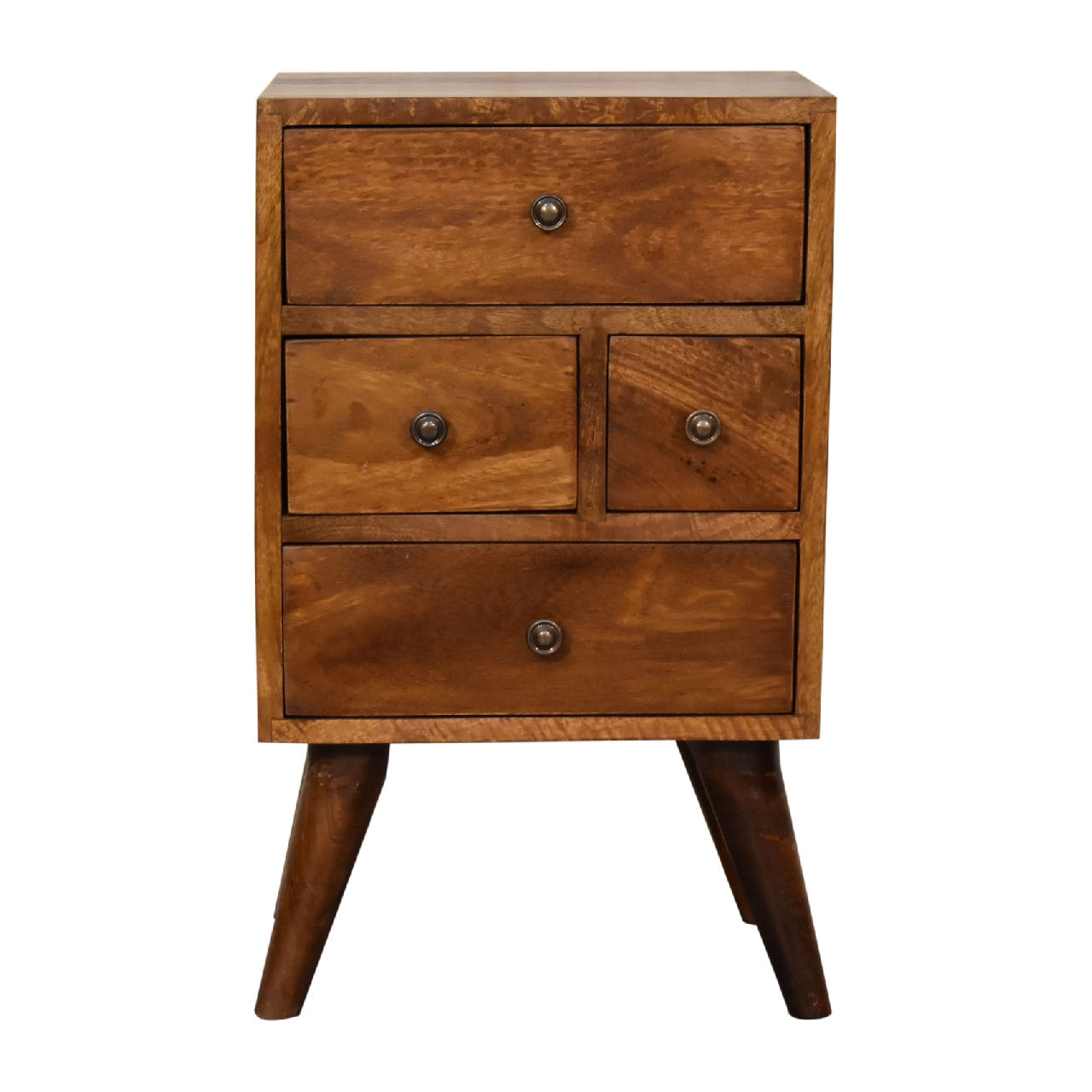 4-Drawer Multi Chestnut Bedside Table
