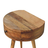Mini Oak-ish Circular Shape Bedside Table
