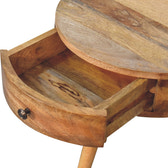 Mini Oak-ish Circular Shape Bedside Table
