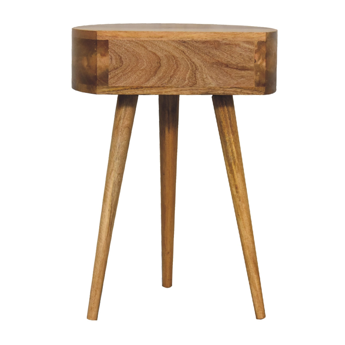 Mini Oak-ish Circular Shape Bedside Table