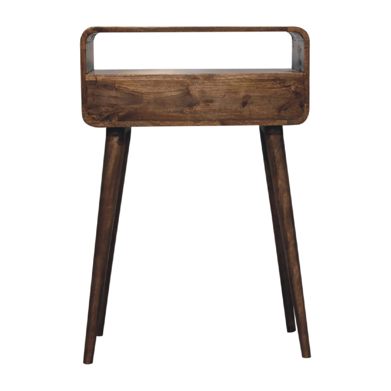 Mini Grey-wash Curved Console Table