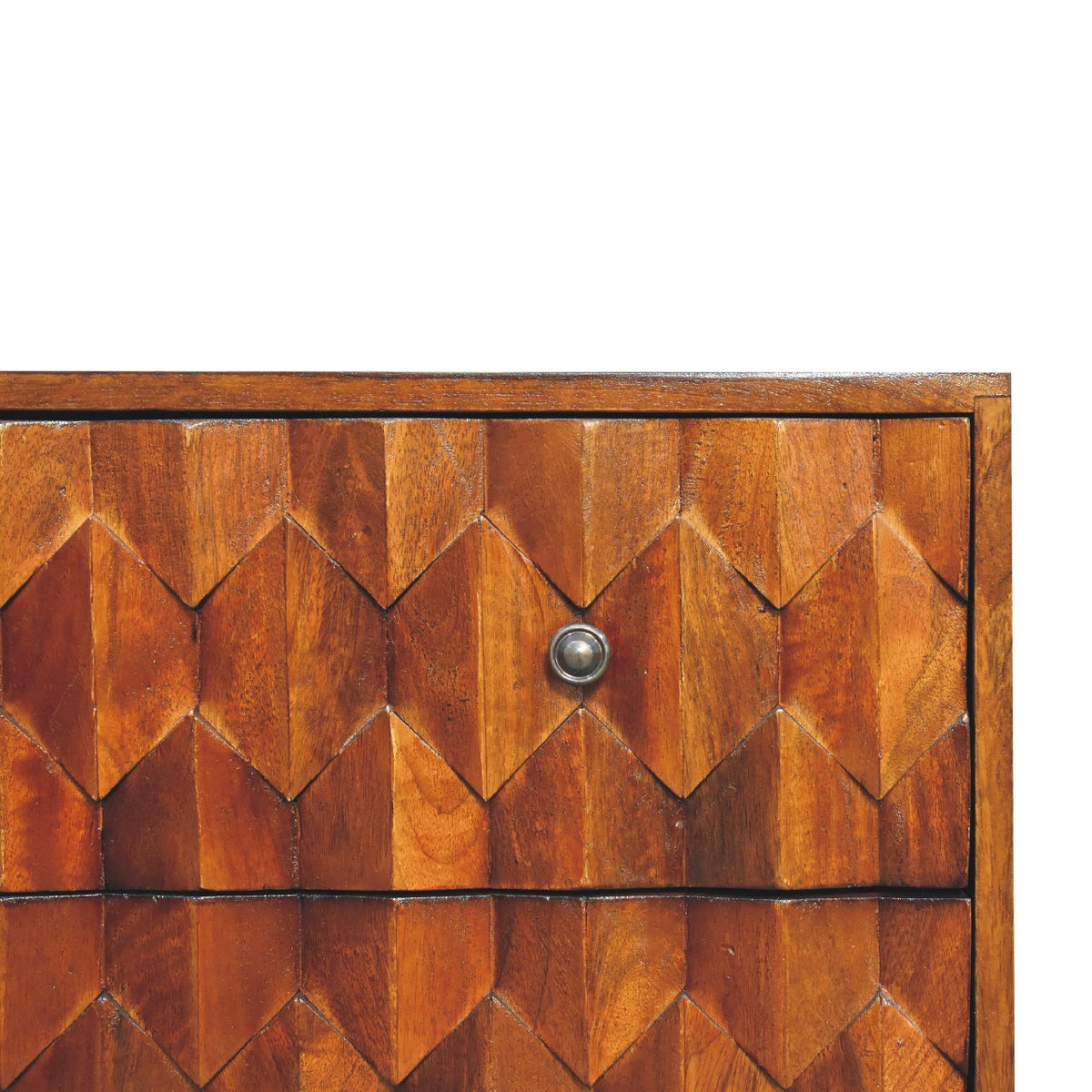 Pineapple Chestnut Carved Chest of Drawers | Hand-Carved